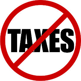 Image of no taxes symbol