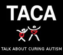 Image: T A C A logo that says talk about curing autism